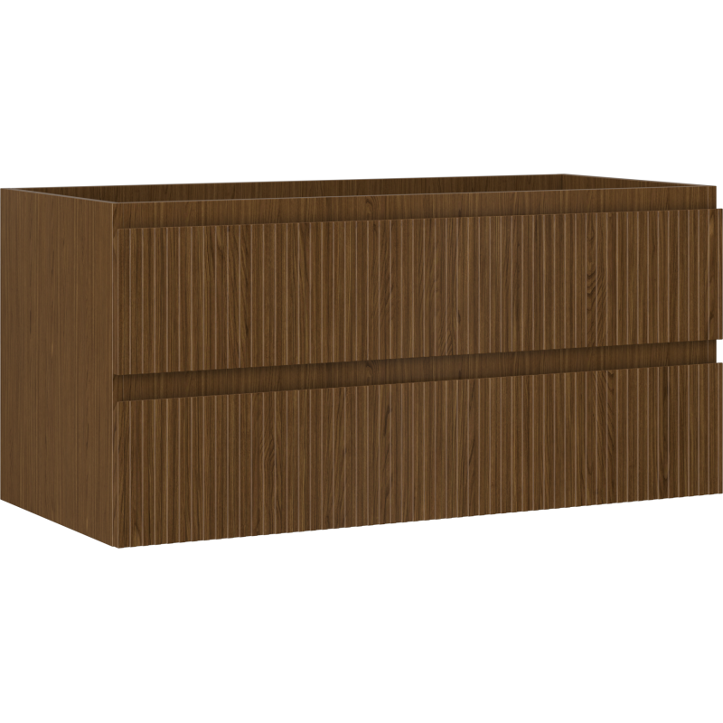 Mexen Rivel dulap baie sub lavoar 100 cm, 2 sertare, canelat, nuc - 91A20-10047-2-BFF86