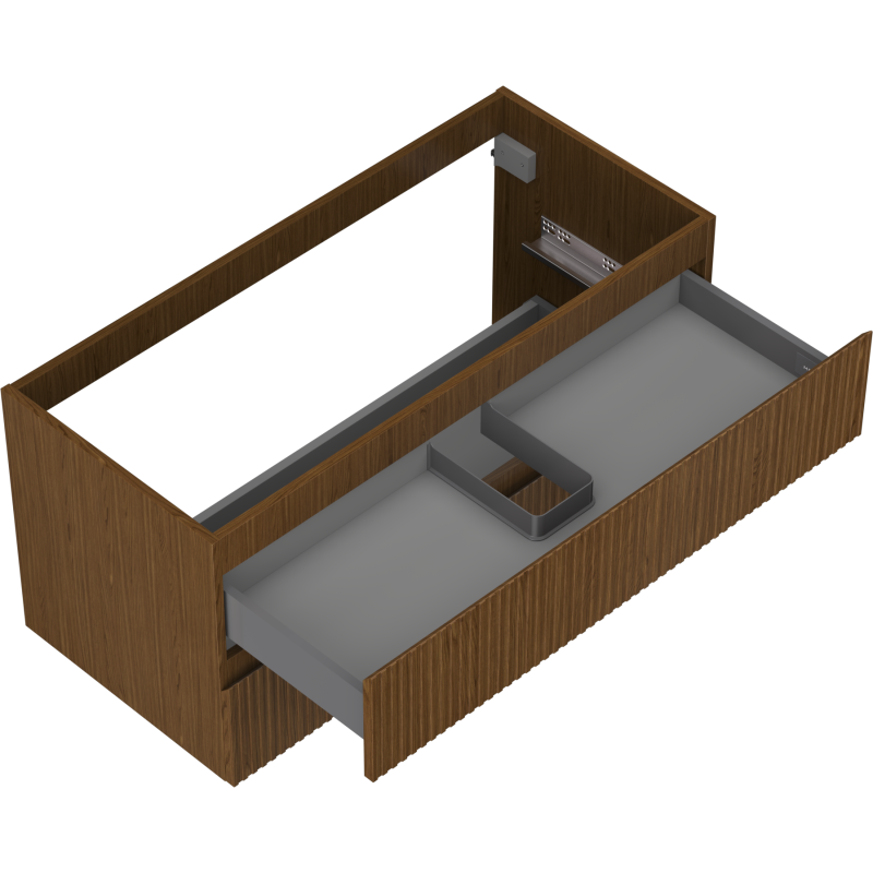 Mexen Rivel dulap baie sub chiuvetă 100 cm, 2 sertare, canelat, nuc - 91A20-10047-2-BFF86