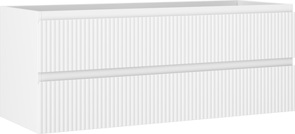 Mexen Rivel fürdőszobai szekrény mosdó alá 120 cm, 2 fiók, bordázott, fehér matt - 91A20-12047-2-BFF01