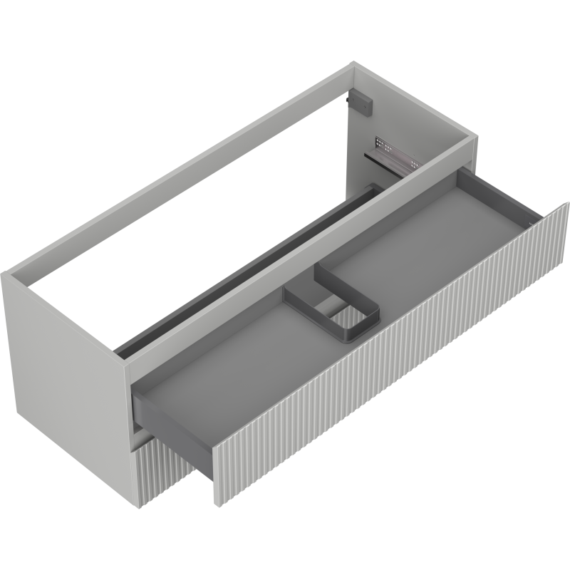 Mexen Rivel dulap baie sub lavoar 120 cm, 2 sertare, canelat, gri mat - 91A20-12047-2-BFF62