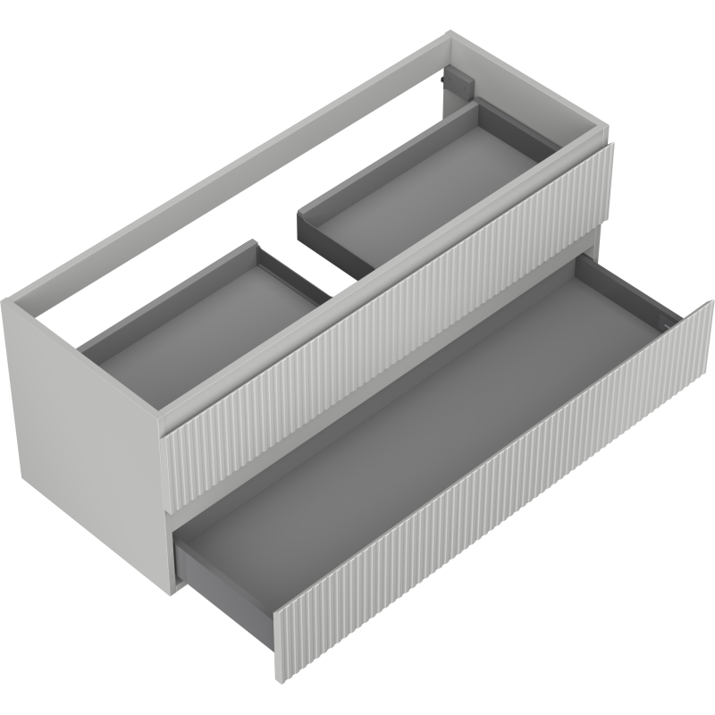 Mexen Rivel dulap baie sub lavoar 120 cm, 2 sertare, canelat, gri mat - 91A20-12047-2-BFF62