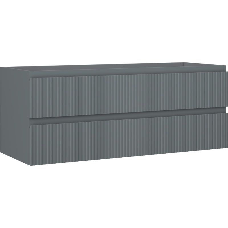 Mexen Rivel fürdőszobaszekrény mosdó alá 120 cm, 2 fiók, bordázott, grafit matt - 91A20-12047-2-BFF66