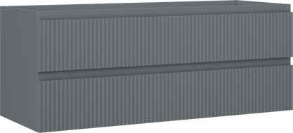 Mexen Rivel dulap baie sub lavoar 120 cm, 2 sertare, canelat, grafit mat - 91A20-12047-2-BFF66