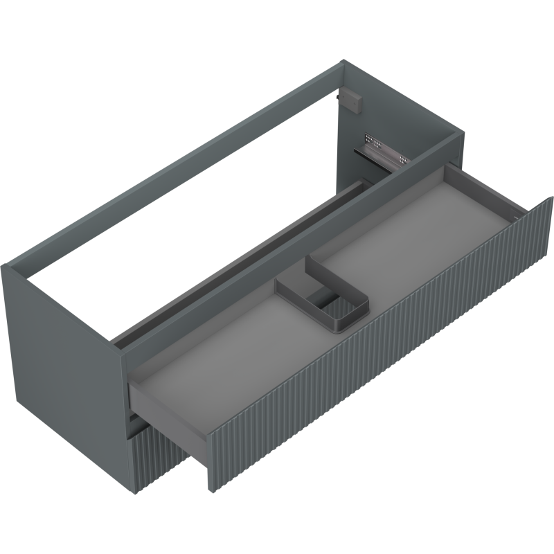 Mexen Rivel fürdőszobaszekrény mosdó alá 120 cm, 2 fiók, bordázott, grafit matt - 91A20-12047-2-BFF66