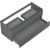 Mexen Rivel dulap baie sub lavoar 120 cm, 2 sertare, canelat, grafit mat - 91A20-12047-2-BFF66