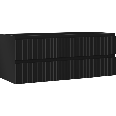 Mexen Rivel dulap baie pentru chiuvetă 120 cm, 2 sertare, canelat, negru mat - 91A20-12047-2-BFF71