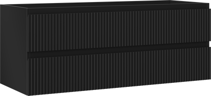 Mexen Rivel fürdőszobai mosdószekrény 120 cm, 2 fiók, bordázott, fekete matt - 91A20-12047-2-BFF71
