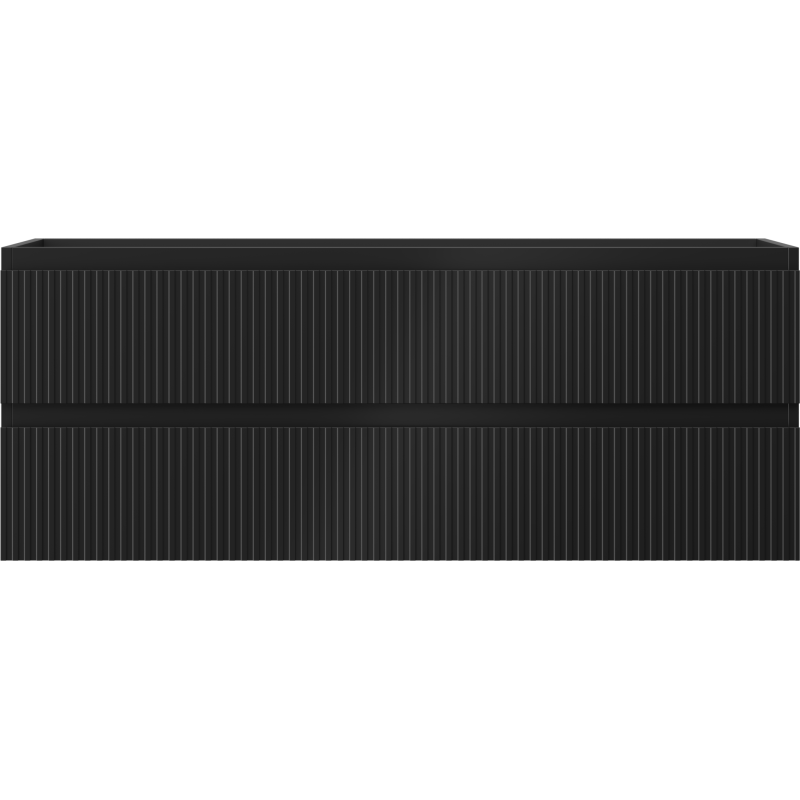 Mexen Rivel dulap baie pentru chiuvetă 120 cm, 2 sertare, canelat, negru mat - 91A20-12047-2-BFF71