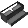 Mexen Rivel dulap baie cu lavoar 120 cm, 2 sertare, fladrat, negru mat - 91A20-12047-2-BFF71