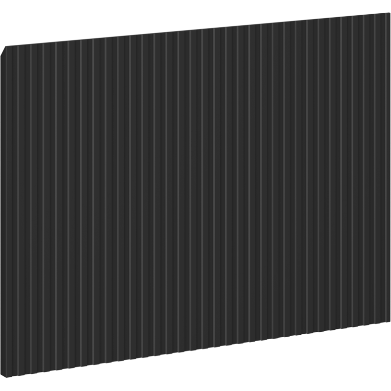 Mexen Rivel barázdált előlap fürdőszobaszekrényhez 45 x 43,5 cm, fekete matt - 91A20-0450-470-1-71