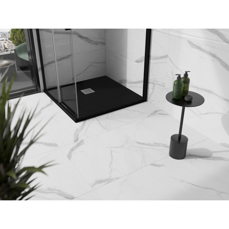 Mexen Stone+ tăviță de duș pătrată din compozit 80 x 80 cm, negru - 44708080