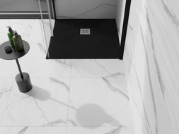 Mexen Stone+ négyzet kompozit zuhanytálca 90 x 90 cm, Fekete - 44709090