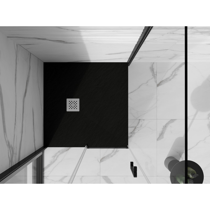 Mexen Stone+ tavă de duș compozit pătrat 90 x 90 cm, negru - 44709090