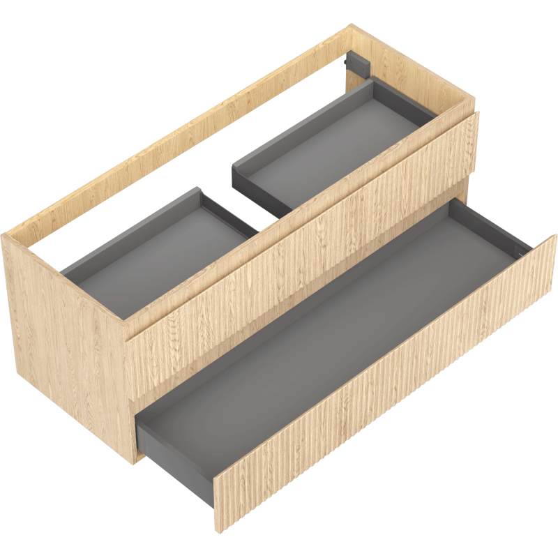 Mexen Rivel dulap baie sub chiuvetă 120 cm, 2 sertare, riflat, stejar - 91A20-12047-2-BFF81