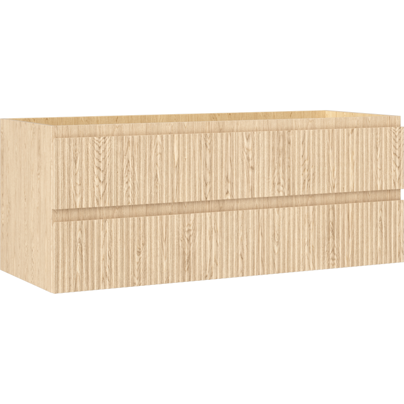 Mexen Rivel fürdőszobai szekrény mosdó alatti, 120 cm, 2 fiókos, bordázott, tölgy - 91A20-12047-2-BFF81