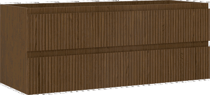 Mexen Rivel dulap baie sub chiuvetă 120 cm, 2 sertare, cu caneluri, nuc - 91A20-12047-2-BFF86