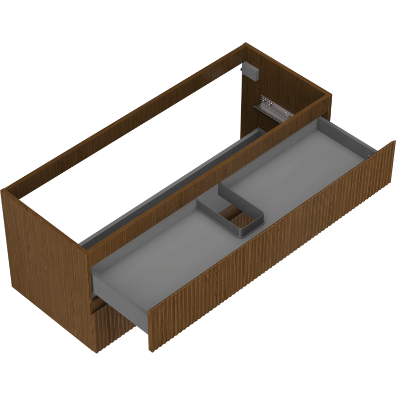 Mexen Rivel fürdőszobai mosdószekrény 120 cm, 2 fiókos, bordázott, dió - 91A20-12047-2-BFF86