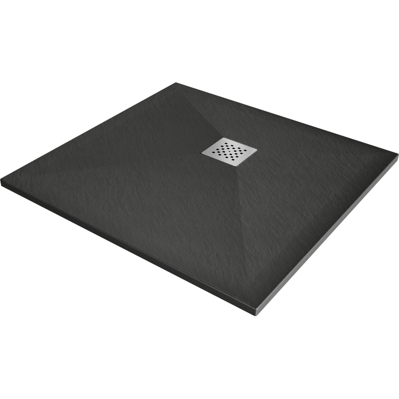 Mexen Stone+ négyzet kompozit zuhanytálca 70 x 70 cm, Antracitszürke - 44717070