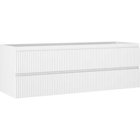 Mexen Rivel fürdőszobai mosdó alatti szekrény 140 cm, 2 fiók, bordázott, fehér matt - 91A20-14047-2-BFF01