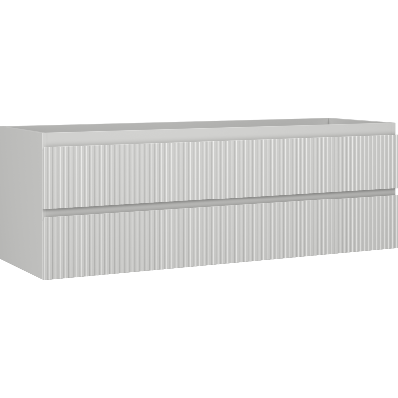 Mexen Rivel fürdőszobaszekrény 140 cm, 2 fiók, barázdált, szürke matt - 91A20-14047-2-BFF62