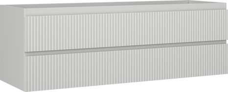 Mexen Rivel fürdőszobaszekrény 140 cm, 2 fiók, barázdált, szürke matt - 91A20-14047-2-BFF62