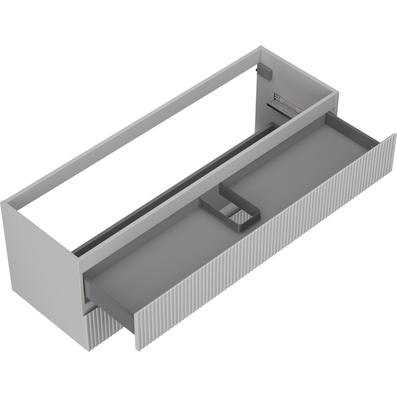 Mexen Rivel dulap de baie sub lavoar 140 cm, 2 sertare, canelat, gri mat - 91A20-14047-2-BFF62