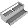 Mexen Rivel dulap baie sub lavoar 140 cm, 2 sertare, canelat, gri mat - 91A20-14047-2-BFF62