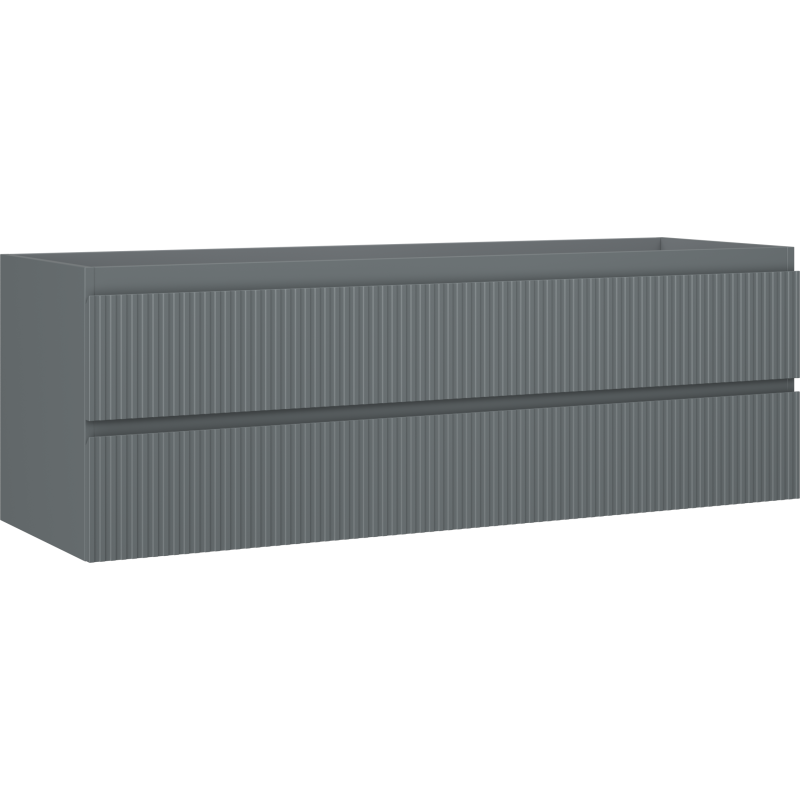 Mexen Rivel dulap baie sub chiuvetă 140 cm, 2 sertare, cu rifluri, grafit mat - 91A20-14047-2-BFF66