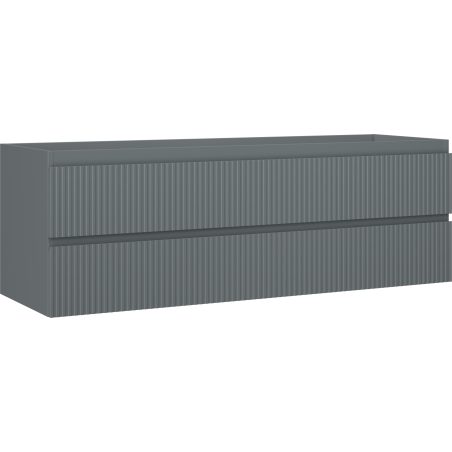 Mexen Rivel fürdőszobai szekrény mosdókagyló alá 140 cm, 2 fiók, bordázott, grafit matt - 91A20-14047-2-BFF66