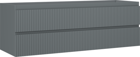 Mexen Rivel fürdőszobai szekrény mosdókagyló alá 140 cm, 2 fiók, bordázott, grafit matt - 91A20-14047-2-BFF66