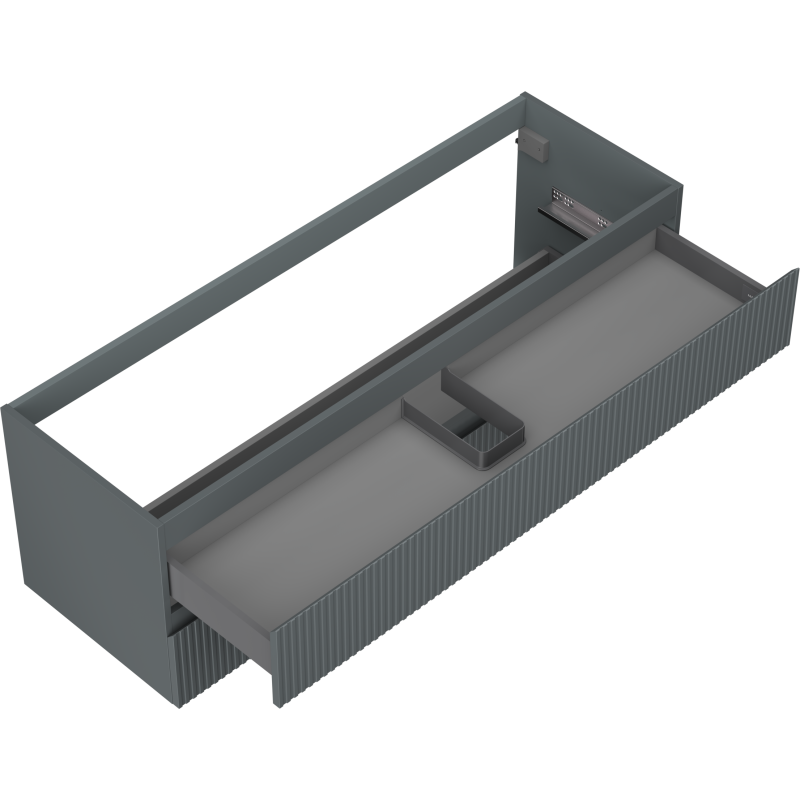 Mexen Rivel fürdőszobai szekrény mosdókagyló alá 140 cm, 2 fiók, bordázott, grafit matt - 91A20-14047-2-BFF66