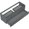 Mexen Rivel dulap baie sub chiuvetă 140 cm, 2 sertare, cu rifluri, grafit mat - 91A20-14047-2-BFF66