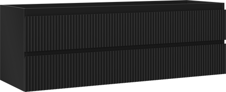 Mexen Rivel dulap de baie sub chiuvetă 140 cm, 2 sertare, canelat, negru mat - 91A20-14047-2-BFF71