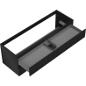 Mexen Rivel dulap baie sub chiuvetă 140 cm, 2 sertare, canelată, negru mat - 91A20-14047-2-BFF71