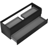 Mexen Rivel dulap baie sub chiuvetă 140 cm, 2 sertare, canelată, negru mat - 91A20-14047-2-BFF71