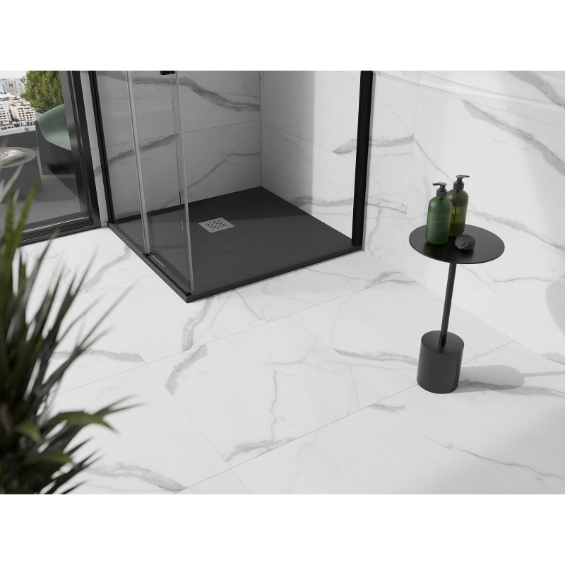 Mexen Stone+ kompozit szögletes zuhanytálca 100 x 100 cm, antracit - 44711010