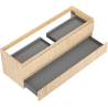 Mexen Rivel dulap de baie sub chiuvetă 140 cm, 2 sertare, riflat, stejar - 91A20-14047-2-BFF81