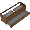 Mexen Rivel dulap baie sub lavoar 140 cm, 2 sertare, riflat, nuc - 91A20-14047-2-BFF86