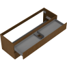 Mexen Rivel dulap baie sub lavoar 140 cm, 2 sertare, riflat, nuc - 91A20-14047-2-BFF86