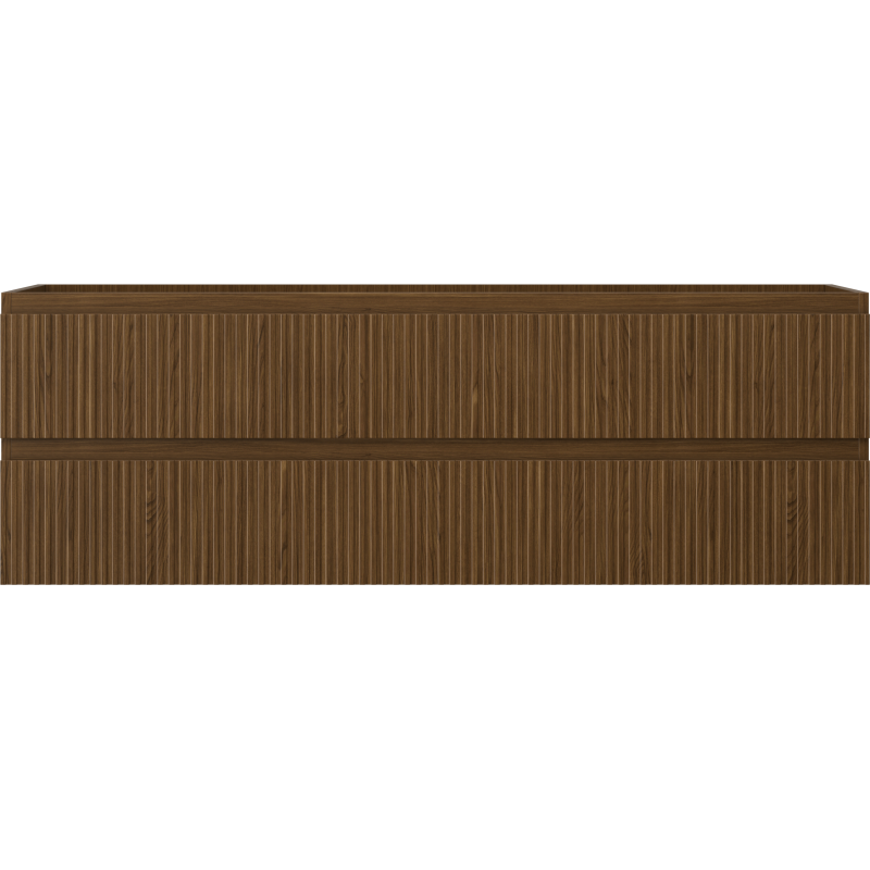 Mexen Rivel dulap baie sub lavoar 140 cm, 2 sertare, canelat, nuc - 91A20-14047-2-BFF86