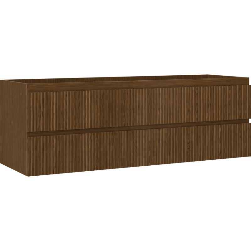 Mexen Rivel dulap baie sub lavoar 140 cm, 2 sertare, riflat, nuc - 91A20-14047-2-BFF86