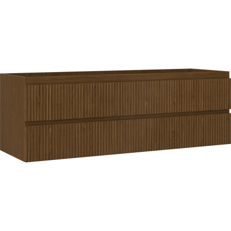 Mexen Rivel dulap baie sub lavoar 140 cm, 2 sertare, canelat, nuc - 91A20-14047-2-BFF86