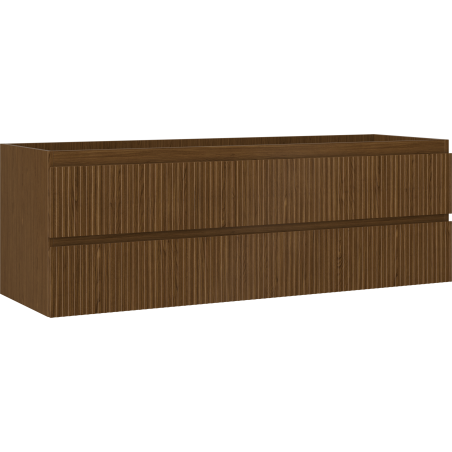 Mexen Rivel dulap baie sub lavoar 140 cm, 2 sertare, riflat, nuc - 91A20-14047-2-BFF86
