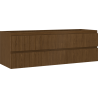 Mexen Rivel dulap baie sub lavoar 140 cm, 2 sertare, riflat, nuc - 91A20-14047-2-BFF86