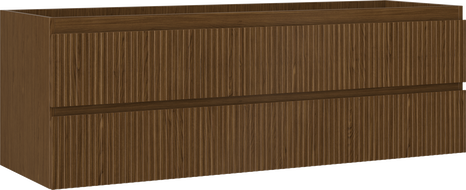 Mexen Rivel 140 cm-es fürdőszobai mosdószekrény, 2 fiókos, bordázott, dió - 91A20-14047-2-BFF86