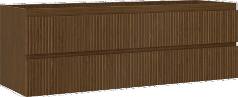 Mexen Rivel dulap baie sub lavoar 140 cm, 2 sertare, canelat, nuc - 91A20-14047-2-BFF86