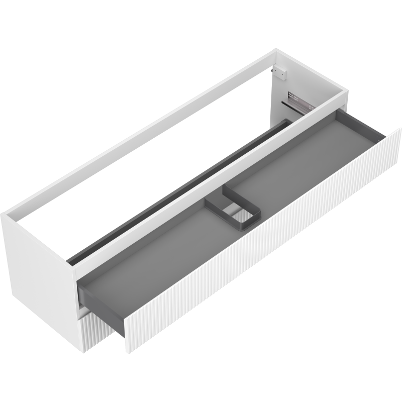 Mexen Rivel dulap baie sub lavoar 160 cm, 2 sertare, canelat, alb mat - 91A20-16047-2-BFF01