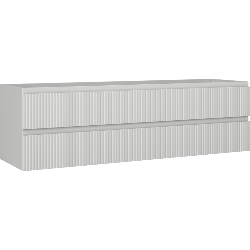 Mexen Rivel dulap baie sub chiuvetă 160 cm, 2 sertare, frontală gofrată, gri mat - 91A20-16047-2-BFF62