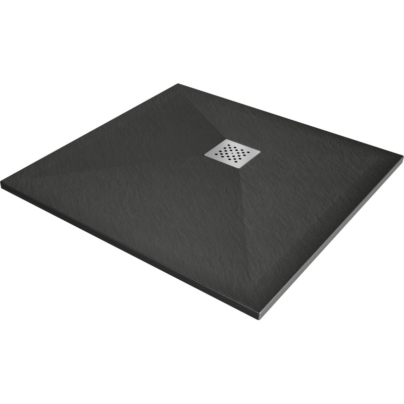 Mexen Stone+ kompozit szögletes zuhanytálca 100 x 100 cm, antracit - 44711010