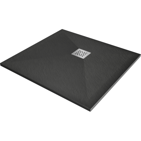 Mexen Stone+ 100 x 100 cm-es négyzet alakú kompozit zuhanytálca, antracit - 44711010